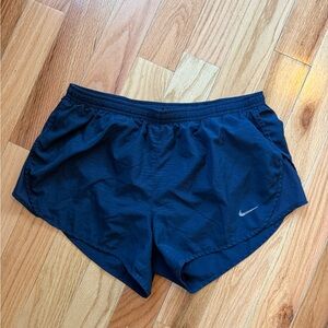 Nike Women's Dark Blue Athletic Running Shorts with Reflective Swoosh